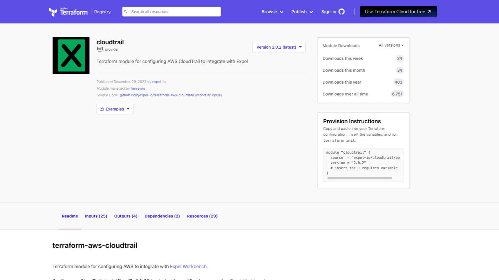 Terraform AWS CloudTrail Module screenshot