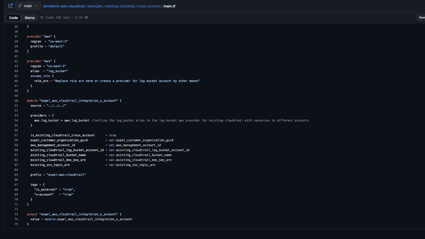 Terraform AWS CloudTrail Module screenshot