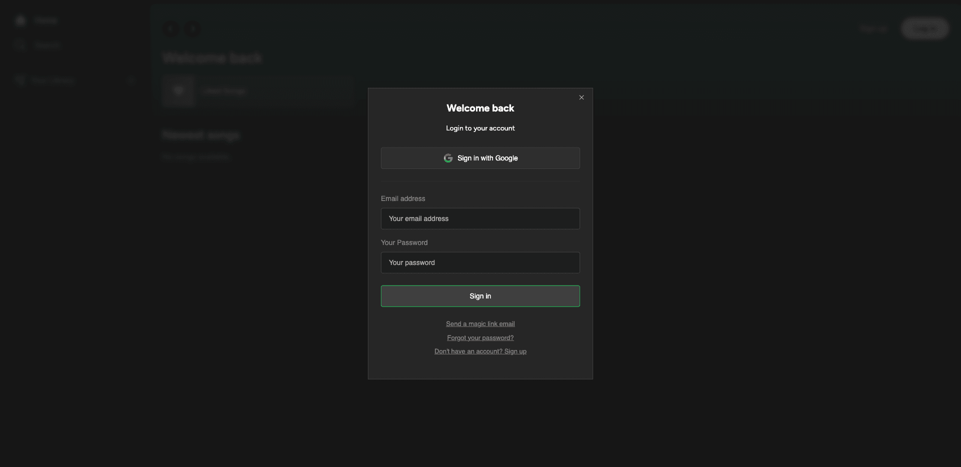Music Library Application screenshot