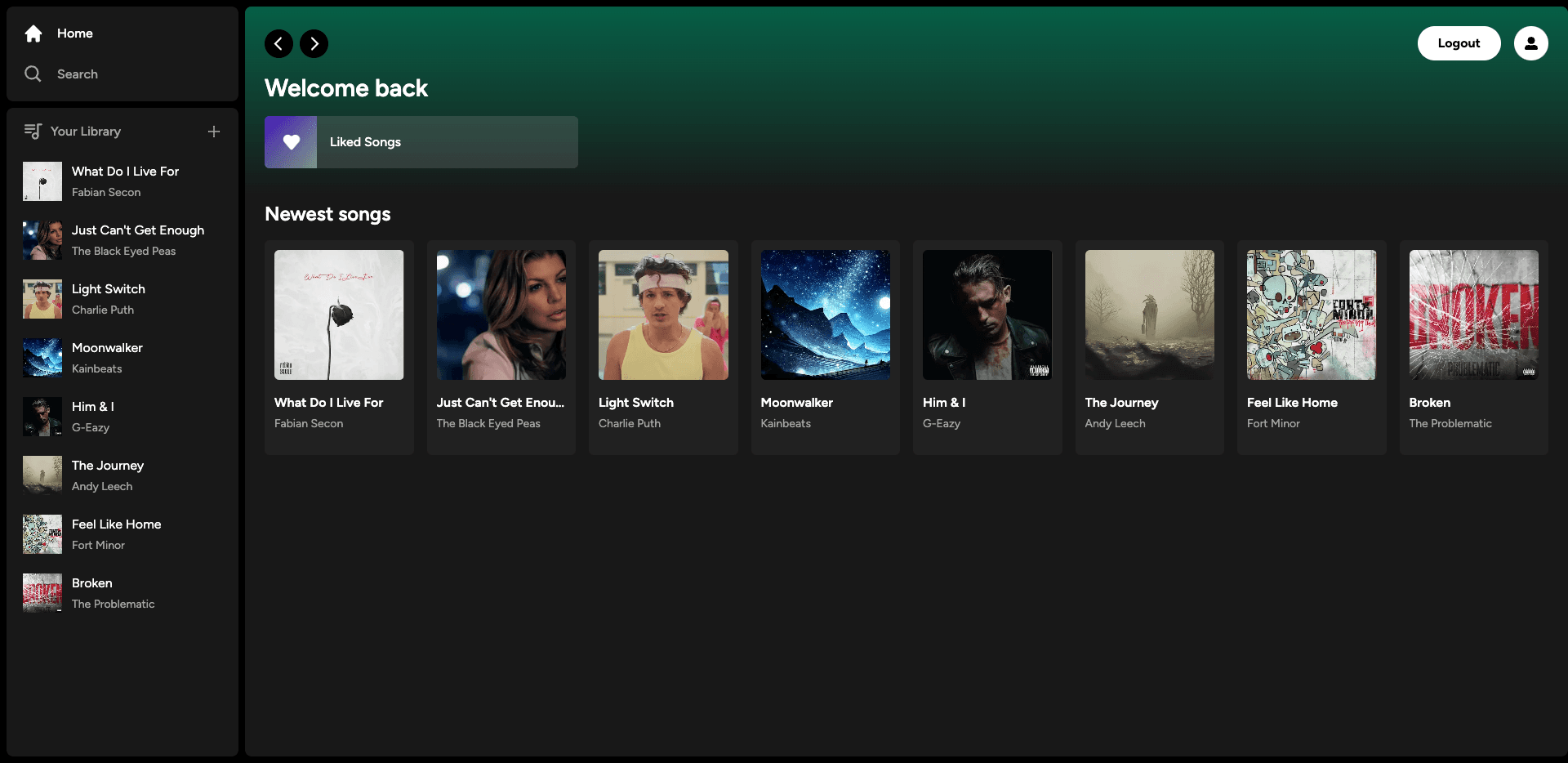 Music Library Application screenshot