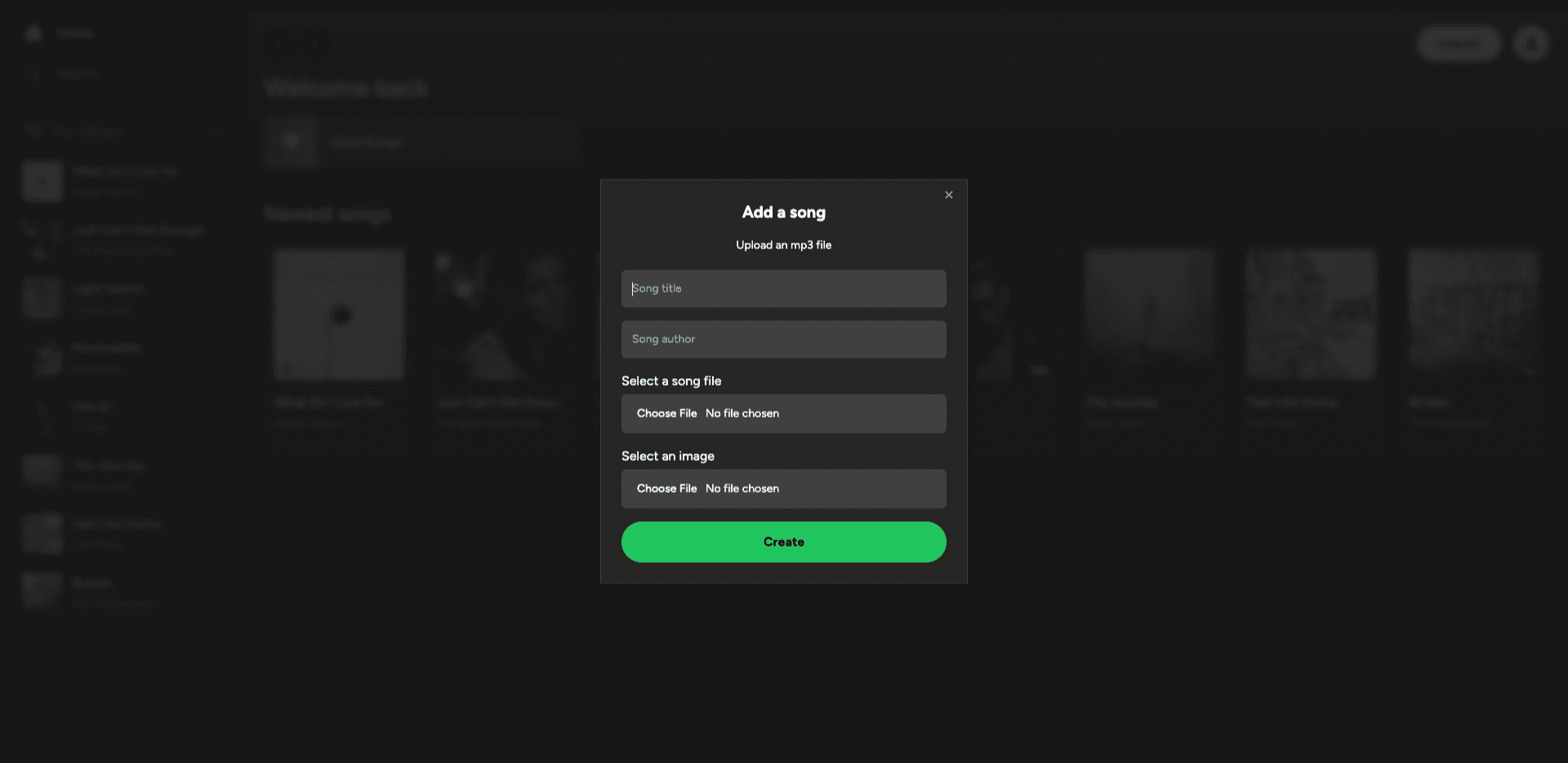 Music Library Application screenshot
