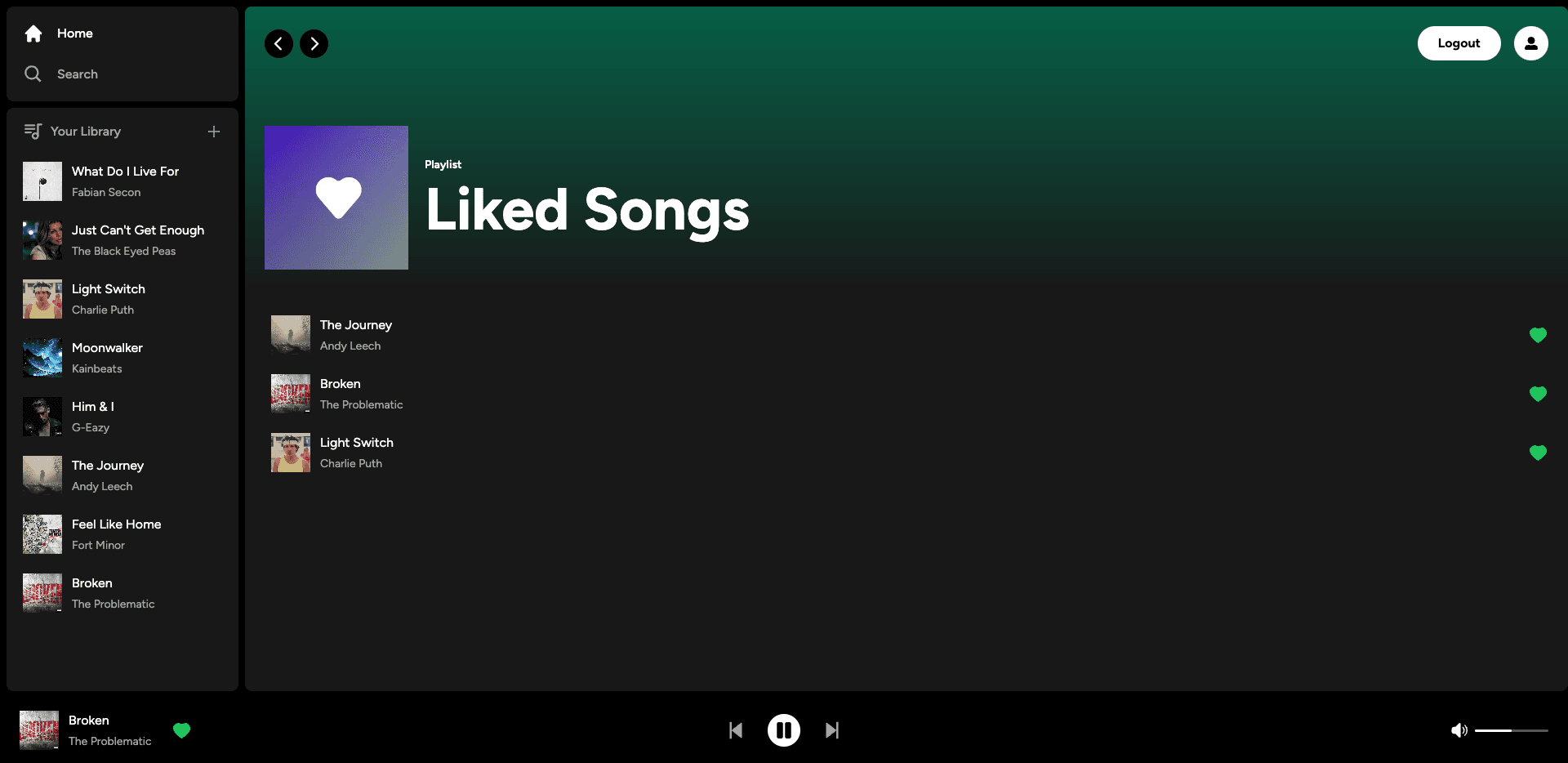 Music Library Application screenshot