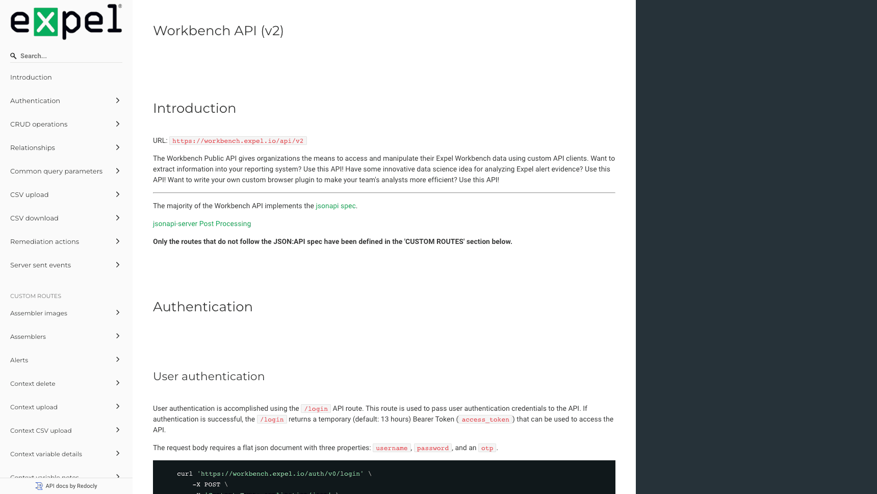 Expel Workbench API screenshot