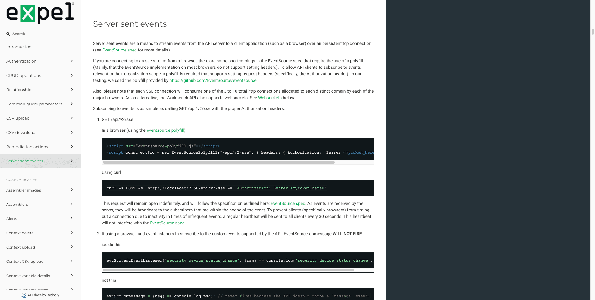 Expel Workbench API screenshot